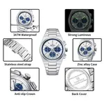 Naviforce NF8048 High Quality Stainless Steel Chronograph Classic Stylish Couple's Watch – Dial Color: Blue, Strap Color: White – Thumbnail 6